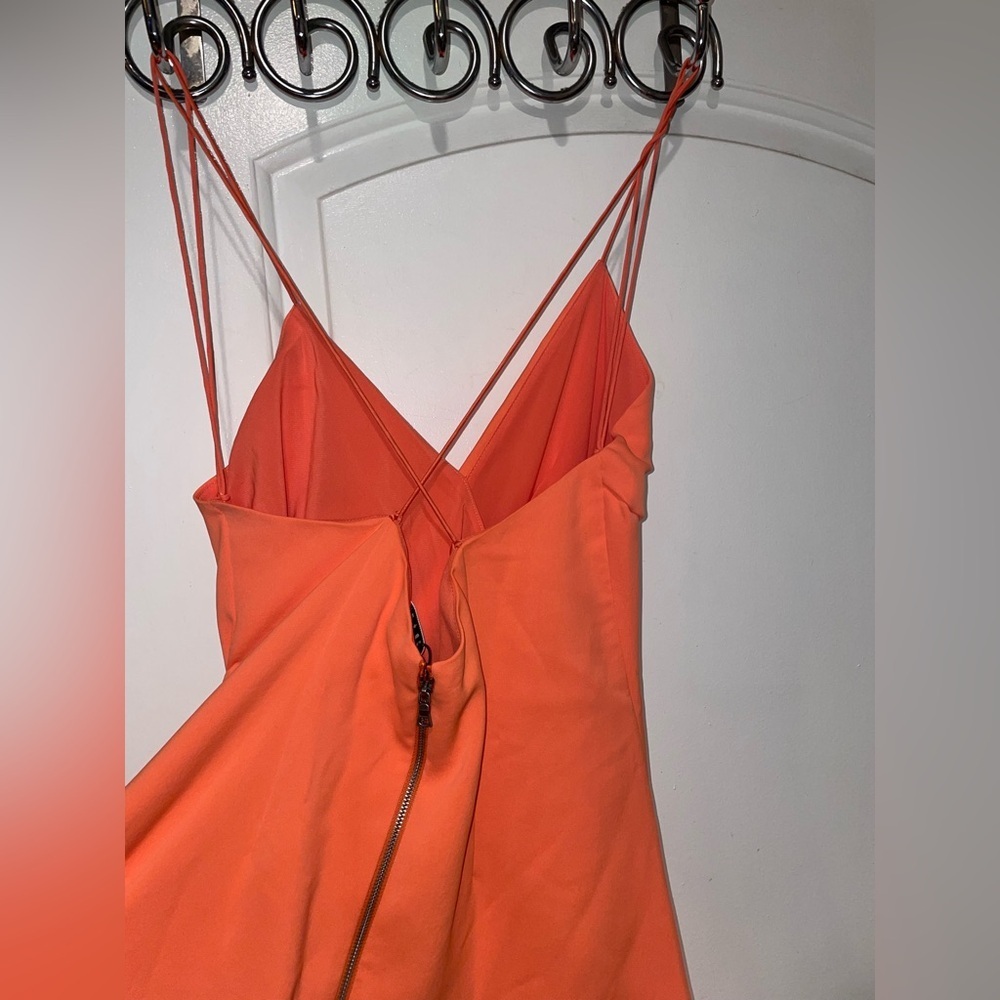 New! Alice + Olivia Katie Coral Tie Wrap Mini Dress 🧡 size 10 NWT! - Picture 13 of 14